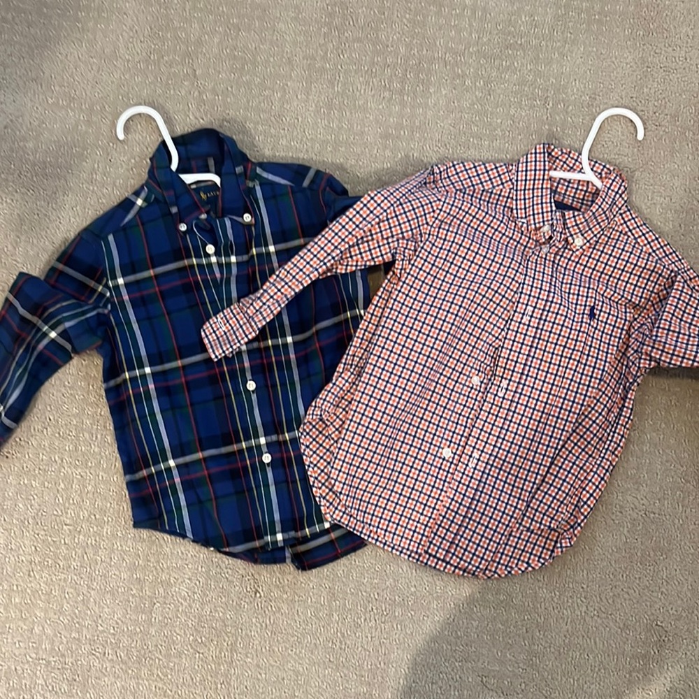 Two Ralph Lauren button down boys shirts. Size 2T
